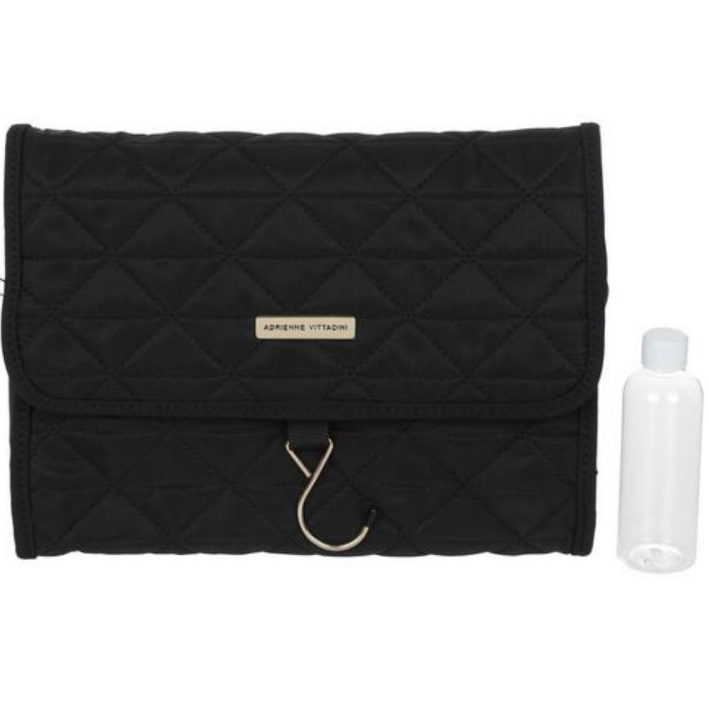 Adrienne Vittadini Sardinia Collection Quilted Hanging Cosmetic Traveling Case